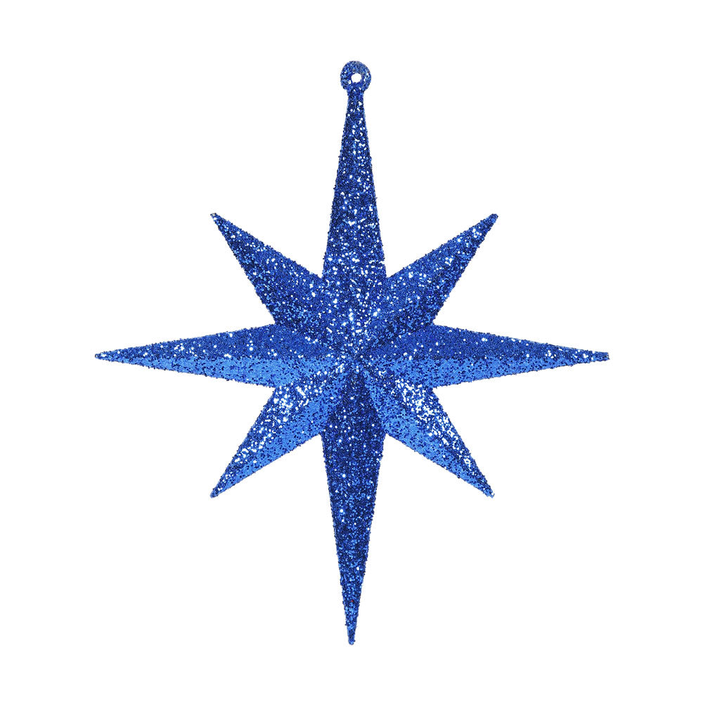 Vickerman 8" Blue Iridescent Glitter Bethlehem Star Christmas Ornament 4 per Box