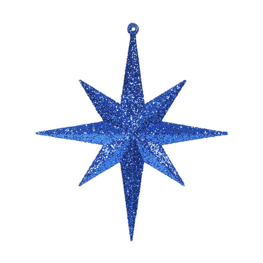 Vickerman 8" Blue Iridescent Glitter Bethlehem Star Christmas Ornament 4 per Box