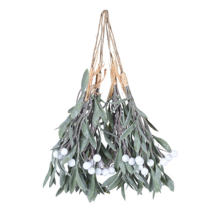 Vickerman 10.5" Green Artificial Mistletoe with White Berries 4 per bag.