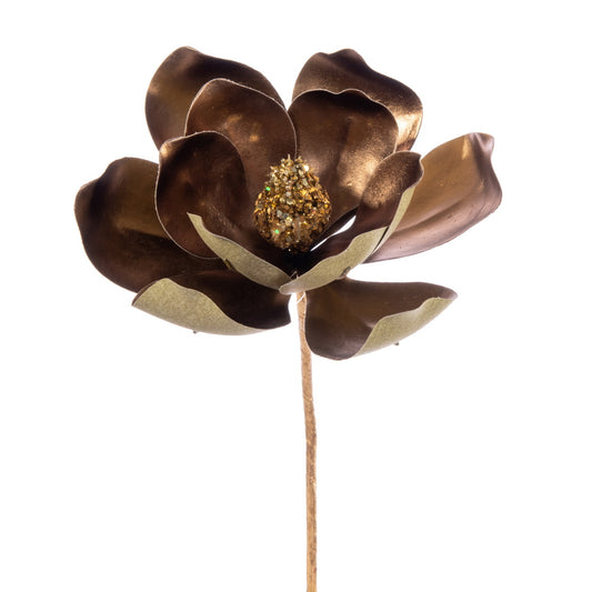 Vickerman 13" Artificial Copper Magnolia Pick 3/Bag. Includes three pieces per bag.