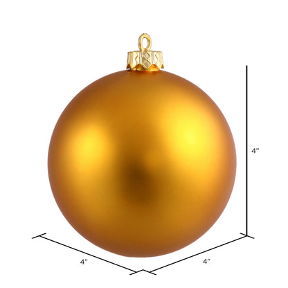 Vickerman 4" Antique Gold Matte Ball Ornament 6 per Bag