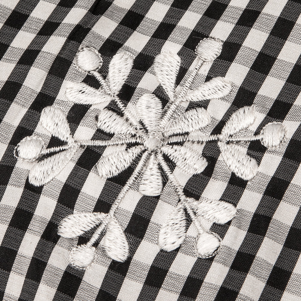 Vickerman 48" White/Black Check Reindeer Christmas Tree skirt