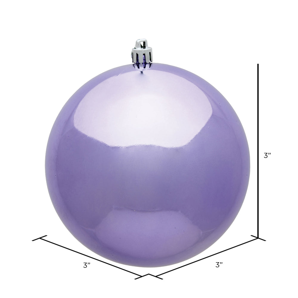 Vickerman 3" Lavender Shiny Ball Ornament 12 per Bag