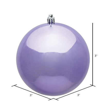 Vickerman 3" Lavender Shiny Ball Ornament 12 per Bag