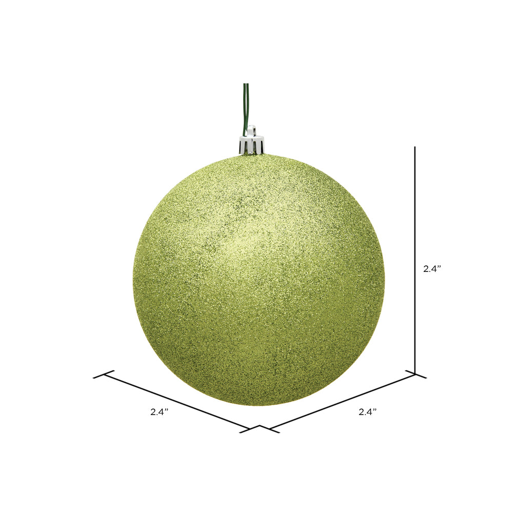 Vickerman 2.4" Lime Glitter Ball Ornament 24 per Bag