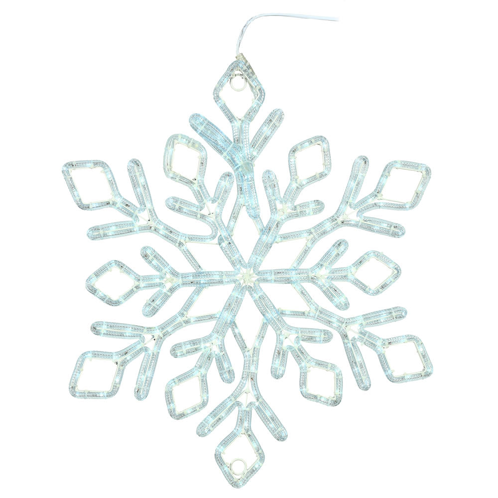 Vickerman 24" Pure White LED Diamond Ropelight Snowflake