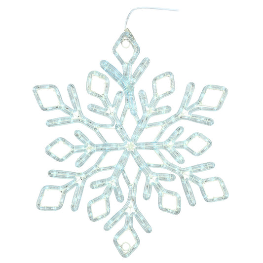 Vickerman 24" Pure White LED Diamond Ropelight Snowflake