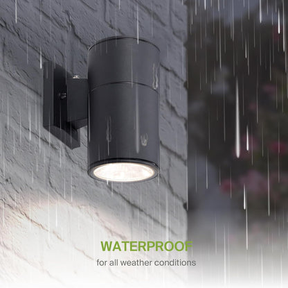 ASD Lighting LED Outdoor Wall Cylinder Round Up or Down 9W 120V 3000/4000/5000K with Photocell Black ETL