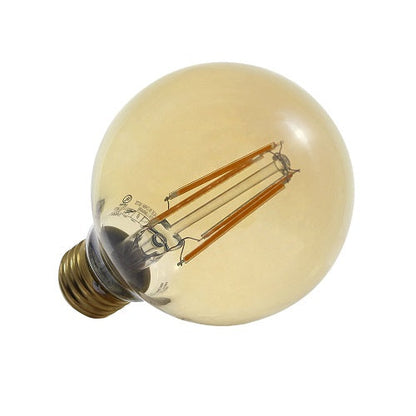 Euri Lighting VG25-3020ea Vintage LED 75-Watt Equivalent G25 Globe Filament Lamp E26 Base Amber Glass Dimmable - 2700K