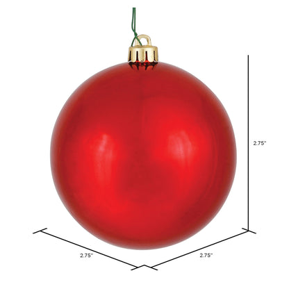 Vickerman 2.75" Red Shiny Ball Ornament 12 per Bag