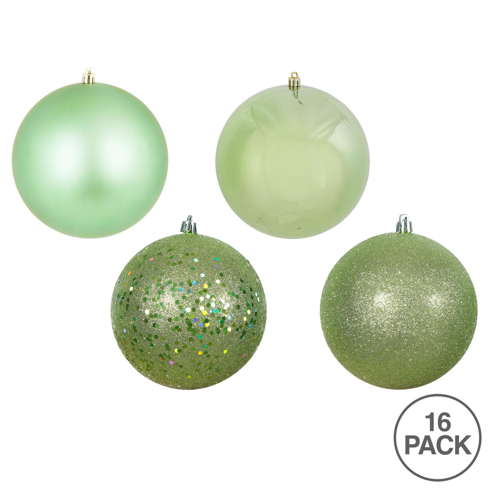 Vickerman 3" Celadon 4-Finish Ball Ornament Assortment 16 per Box