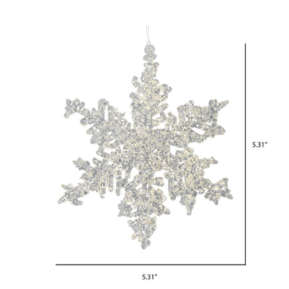 Vickerman 5" Clear Snowflake Silver Glitter Christmas Ornament 6 Pk