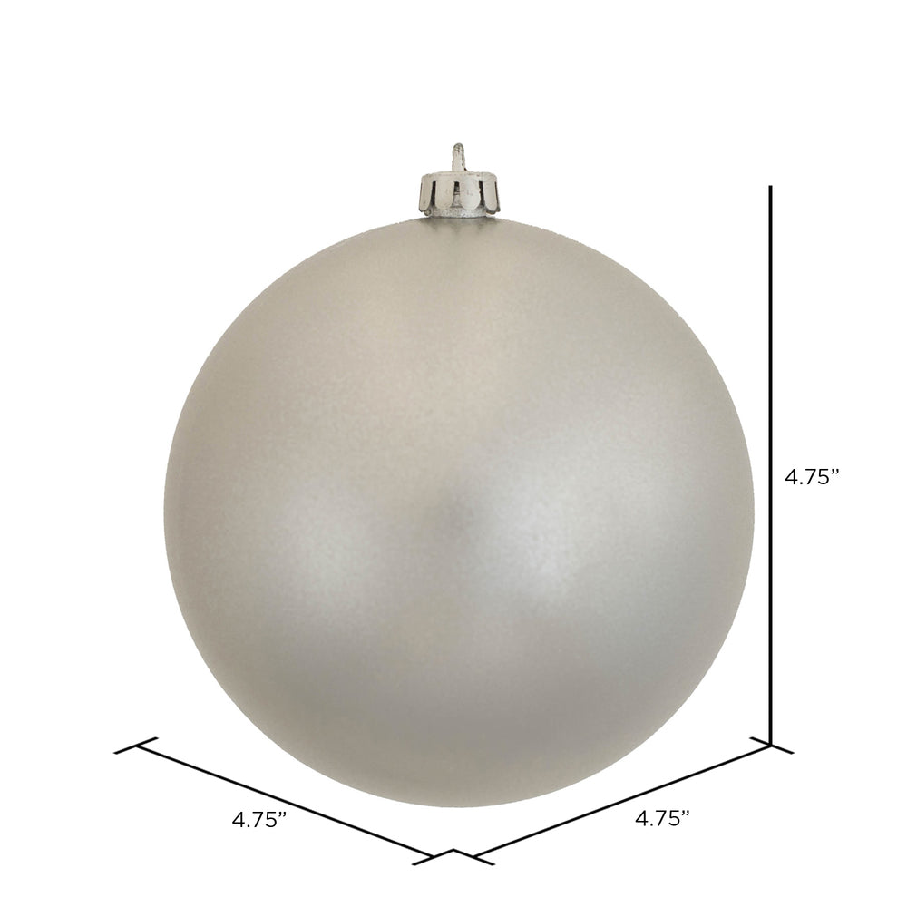 Vickerman 4.75" Silver Candy Ball Ornament 4 per Bag