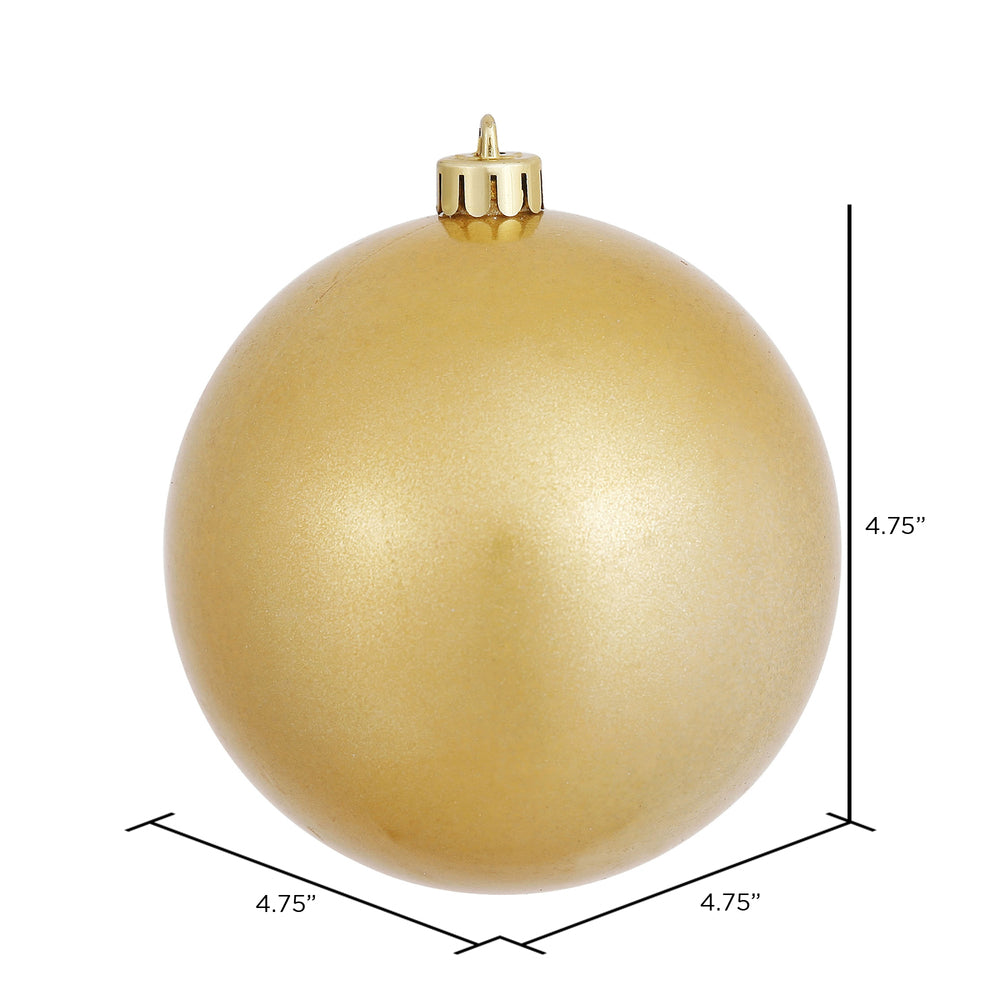 Vickerman 4.75" Gold Candy Ball Ornament 4 per Bag