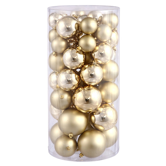 Vickerman 2.4"-3"-4" Gold Shiny and Matte Ball Ornament 50 per Box