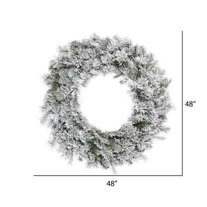 Vickerman 48" Flocked Kiana Artificial Christmas Wreath Unlit