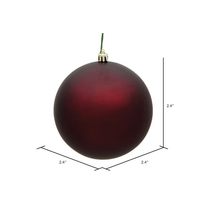 Vickerman 2.4" Burgundy Matte Ball Ornament 24 per Bag