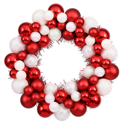 Vickerman 12" Candy Cane Shiny and Matte Ball Wreath