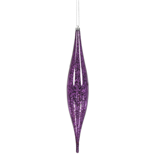 Vickerman 13" Plum Mercury Rain Drop Ornament. Comes 2 per Bag.