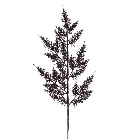 Vickerman 28" Chocolate Onoclea Glitter Wild Huck Artificial Christmas Spray. Includes 6 sprays per pack.