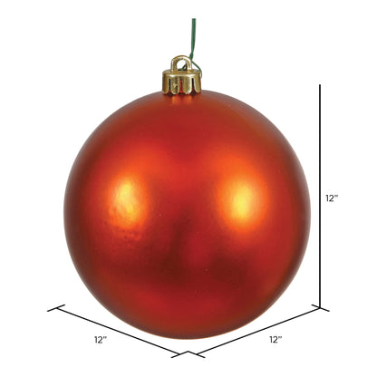 Vickerman 12" Burnished Orange Matte Ball Ornament