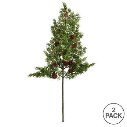 Vickerman 26" x 28 Cypress Artificial Christmas Spray. Includes 2 sprays per pack.