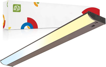 ASD Lighting LED Under Cabinet Bullnose 32" 16W 120V Dimmable CCT Selectable 3000/4000/5000K Hardwired, On/Off Switch, Oil Rubbed Bronze ETL Energy Star