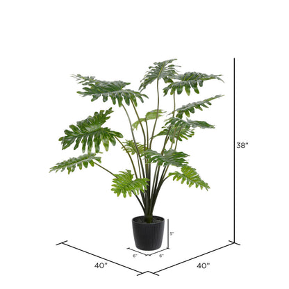 Vickerman 38" Artificial Potted Grand Philodendron Bush.