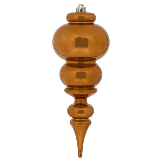 Vickerman 14" Copper Shiny Finial Christmas Ornament UV Treated with Drilled and Wired Cap