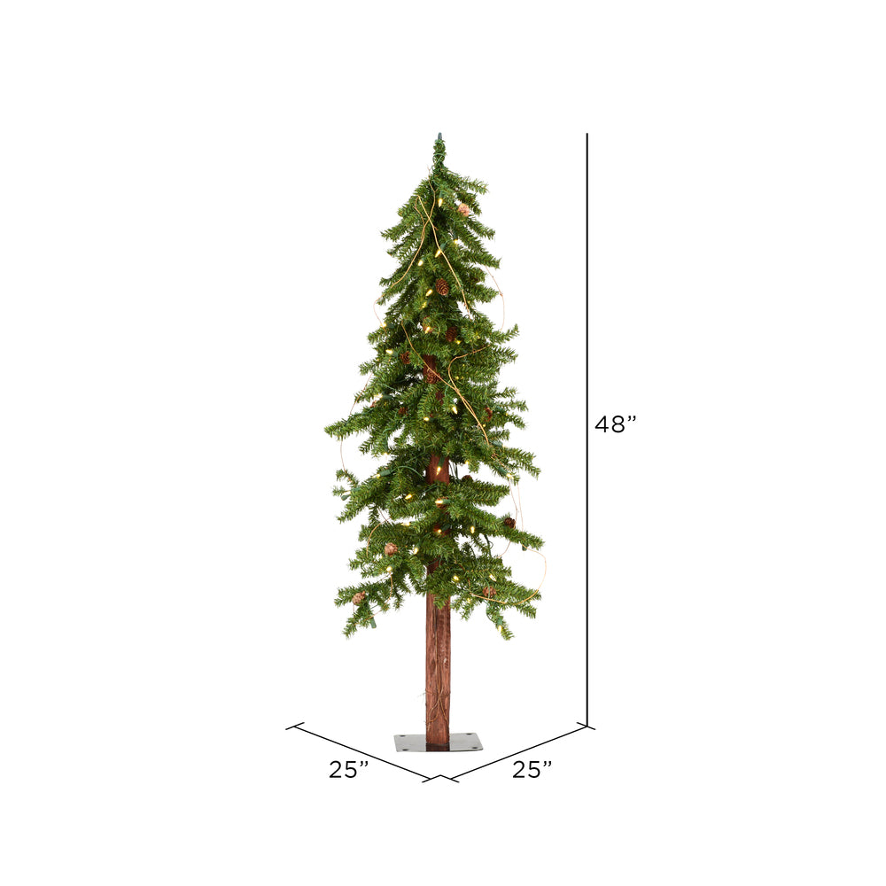 Vickerman 4' Alpine Artificial Christmas Tree Warm White Dura-lit LED Lights