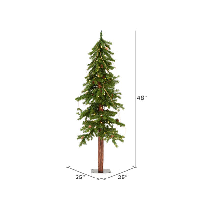 Vickerman 4' Alpine Artificial Christmas Tree Warm White Dura-lit LED Lights