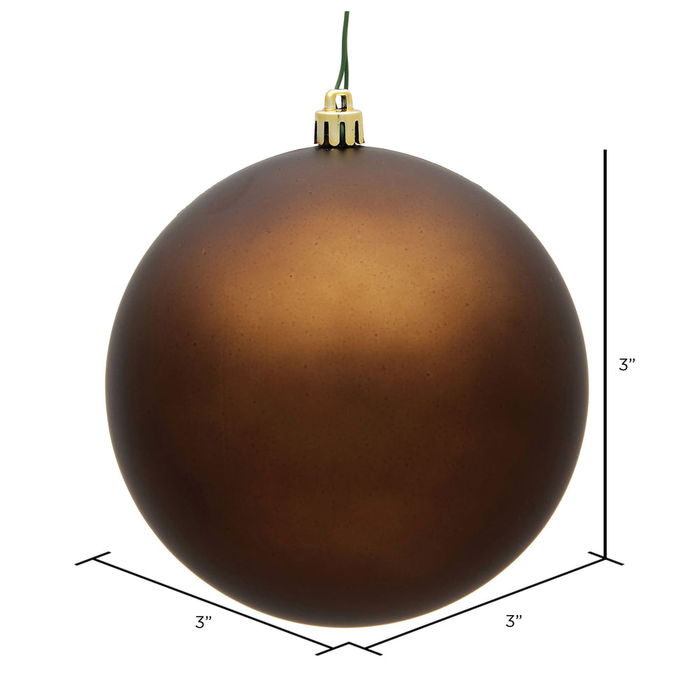 Vickerman 3" Mocha Matte Ball Ornament 32 per Box