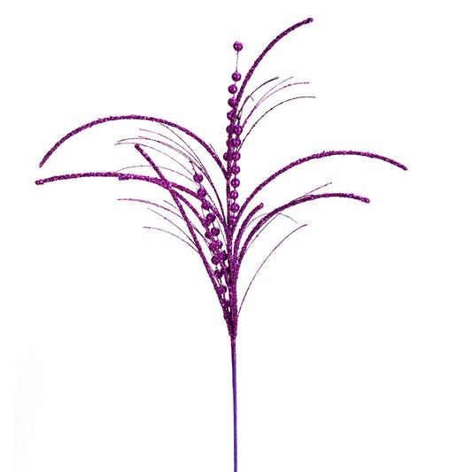 Vickerman 29" Purple Glitter Harvest Artificial Christmas Spray. Includes 6 sprays per pack.