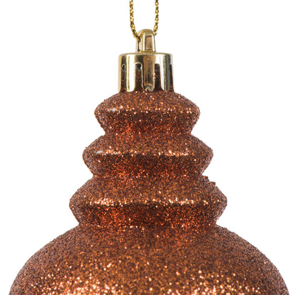 Vickerman 7" Copper 4-Finish Finial Ornament 8 per Box