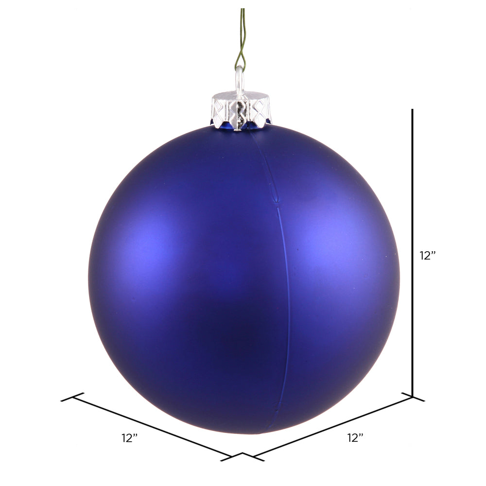 Vickerman 12" Cobalt Matte Ball Ornament