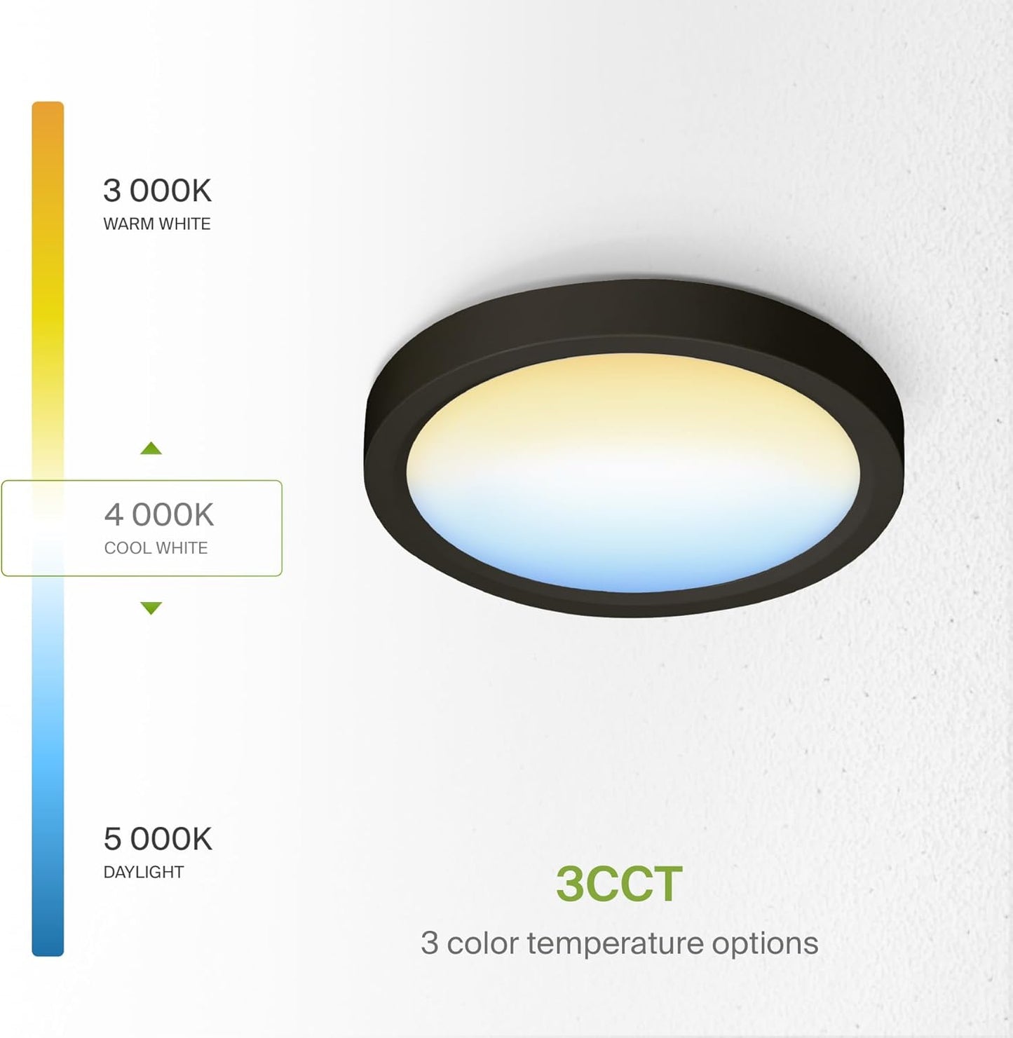 ASD Lighting LED Round Surface Mini Panel 5" 10W 120V CCT Selectable 3000/4000/5000K Dimmable Oil Rubbed Bronze ETL Energy Star 6pack