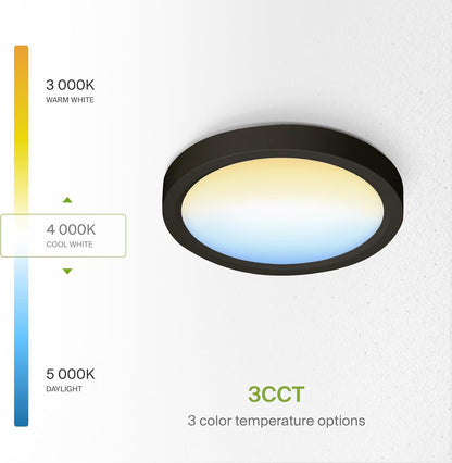 ASD Lighting LED Round Surface Mini Panel 5" 10W 120V CCT Selectable 3000/4000/5000K Dimmable Oil Rubbed Bronze ETL Energy Star 6pack