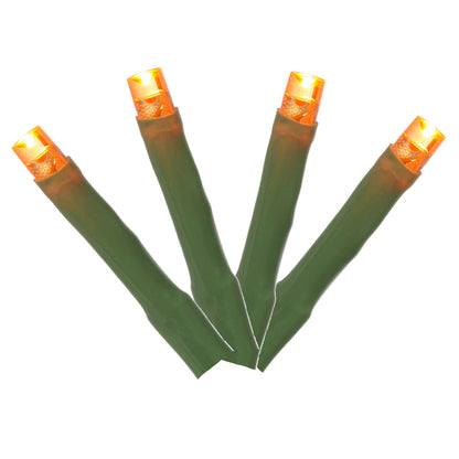 Vickerman 144 Orange LED Cluster Light Set 24' Christmas Light Set Green Wire