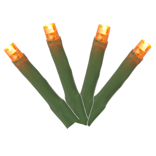 Vickerman 144 Orange LED Cluster Light Set 24' Christmas Light Set Green Wire