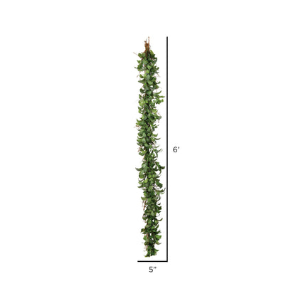 Vickerman 6' Artificial Lamb Ear Leaves Garland.
