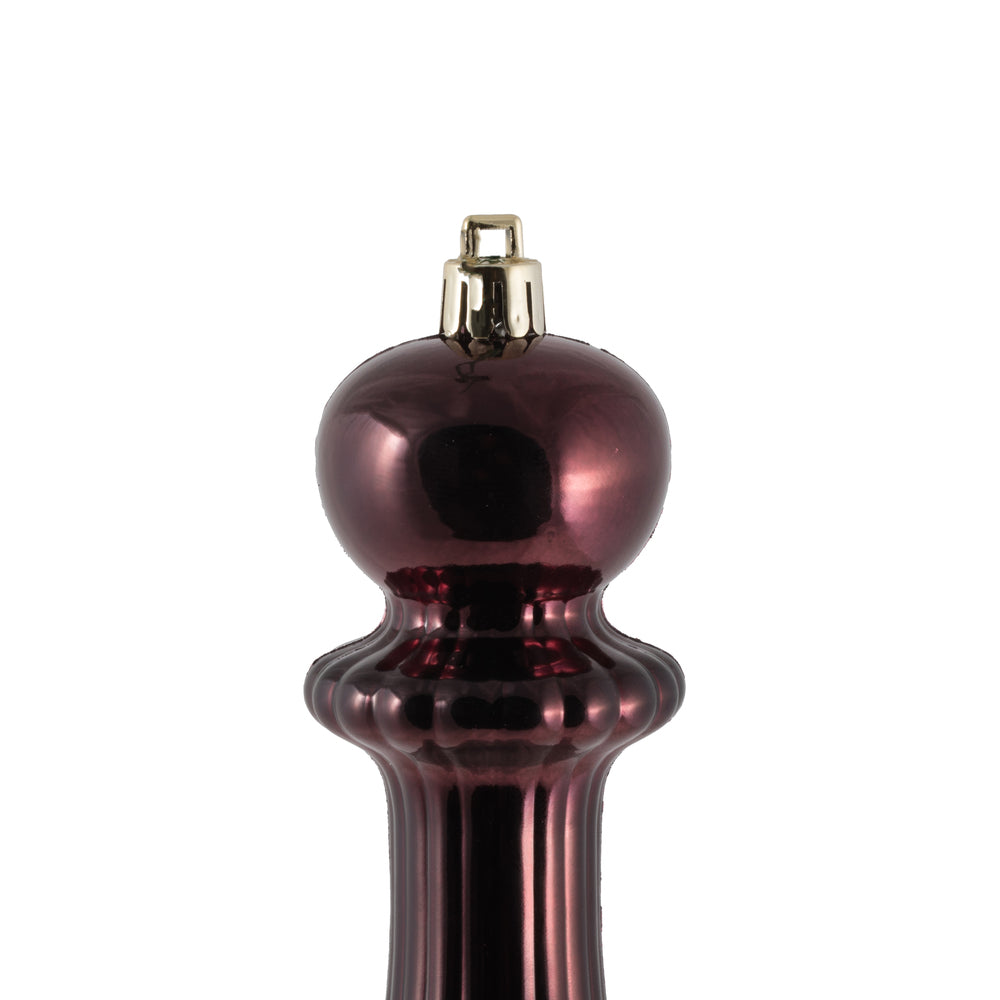 Vickerman 14" Burgundy Shiny Finial Drop Christmas Ornament UV Treated with Wired Cap 2 per bag