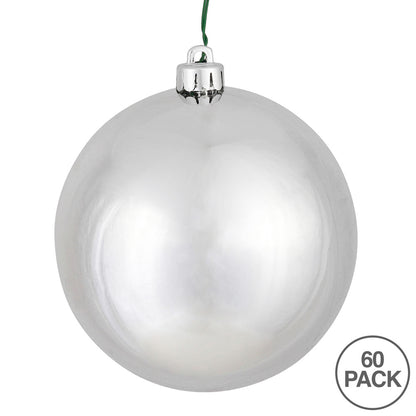 Vickerman 2.4" Silver Shiny Ball Ornament 60 per Box