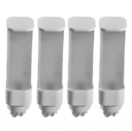 Damar- LED PL Horizontal Recessed Light Bulb Compact Fluorescent Retrofit Ballast Dependent G24Q/GX24Q 4Pin Base 9W 800 Lumen 4100K Cool White 120-277V Pack of 4-Single Tube Replacement for Kitchen