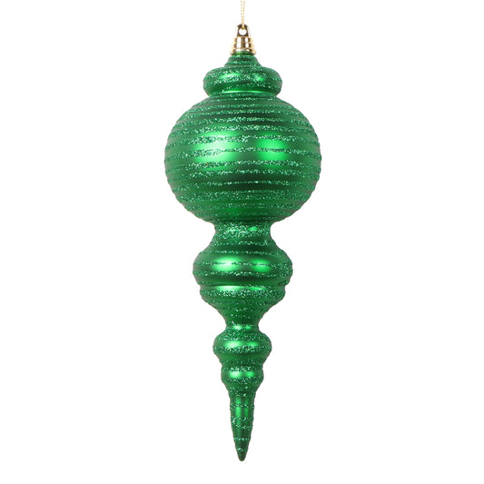 Vickerman 10" Matte Green Finial Ornament 2 per bag.