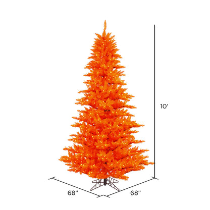 Vickerman 10' Orange Fir Artificial Christmas Tree Orange  Dura-lit LED Lights