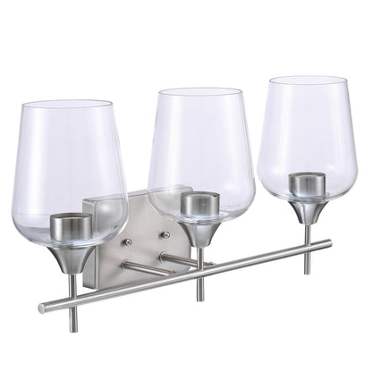 ASD Lighting 3-light Vanity Light 3xE26 60W 120V Clear Glass, Nickel ETL