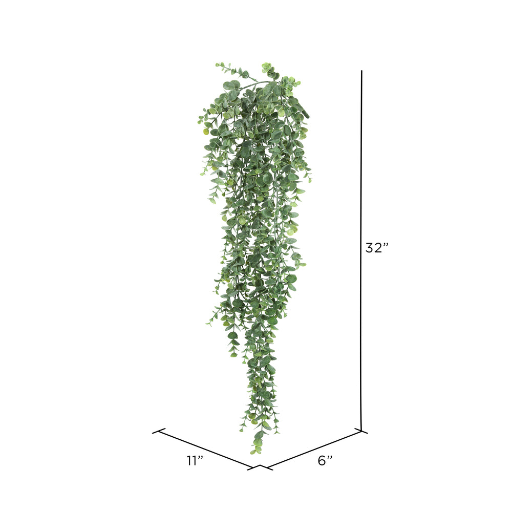 Vickerman 32" Artificial Green Hanging Mini Leaf Eucalyptus Bush 2 per Pack.