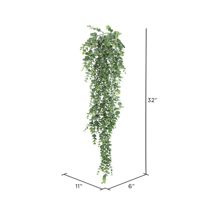 Vickerman 32" Artificial Green Hanging Mini Leaf Eucalyptus Bush 2 per Pack.