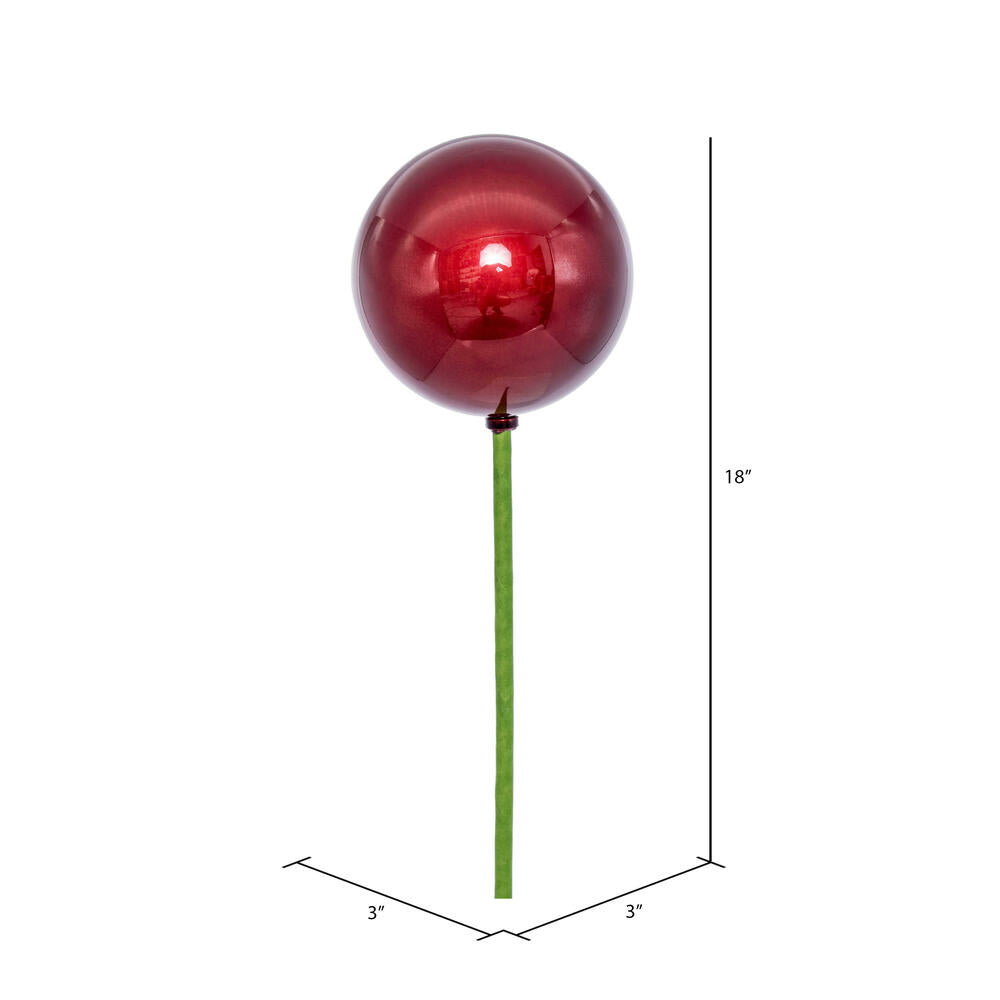 Vickerman 3" x 18" Wine Pearl Ball Ornament Stick 12 per bag.