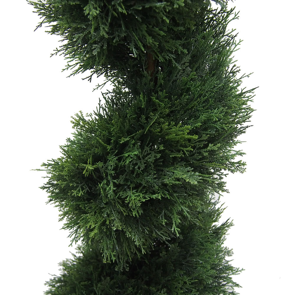 Vickerman 5' Artificial Potted Green Cedar Spiral Tree.